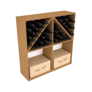 Elementcollection Solid Case Wine Bottle Bin Oak Stained