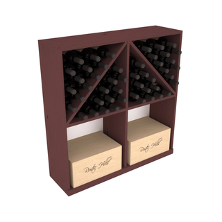 Elementcollection Solid Case Wine Bottle Bin Walnut Stained