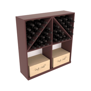 Elementcollection Solid Case Wine Bottle Bin Walnut Stained