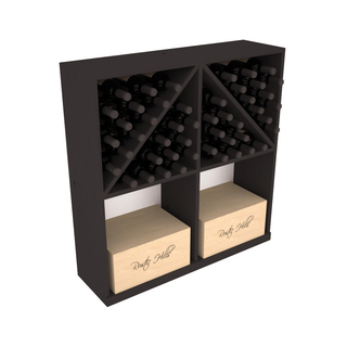 Elementcollection Solid Case Wine Bottle Bin Black Stained