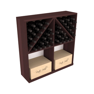Elementcollection Solid Case Wine Bottle Bin Walnut Stained