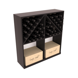 Elementcollection Solid Case Wine Bottle Bin Black Stained