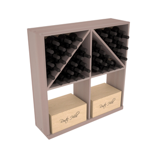 Elementcollection Solid Case Wine Bottle Bin Greywash Stained