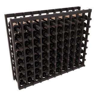 Elementcollection 10 Column Wood Wine Island Rack Black Stained