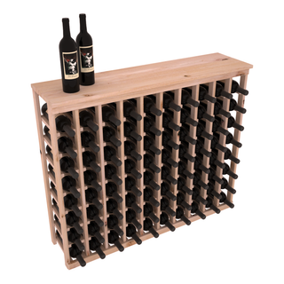 Elementcollection 10 Column Wood Wine Island Rack With Top Unstained