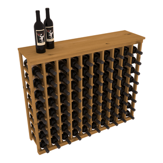 Elementcollection 10 Column Wood Wine Island Rack With Top Oak Stained
