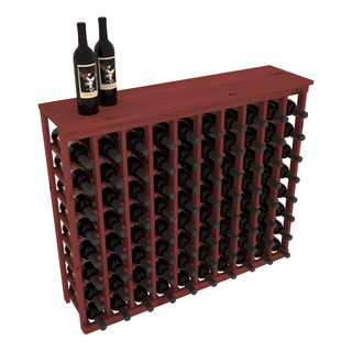 Elementcollection 10 Column Wood Wine Island Rack With Top Cherry Stained