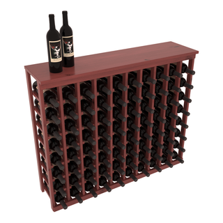 Elementcollection 10 Column Wood Wine Island Rack With Top Cherry Stained