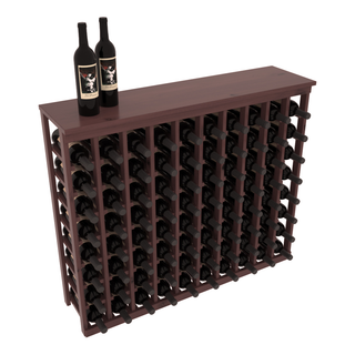 Elementcollection 10 Column Wood Wine Island Rack With Top Walnut Stained