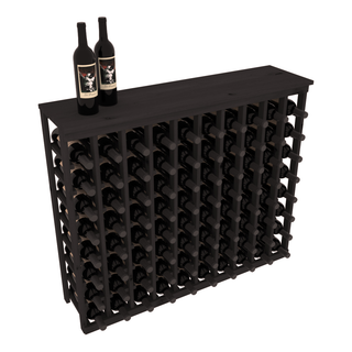 Elementcollection 10 Column Wood Wine Island Rack With Top Black Stained