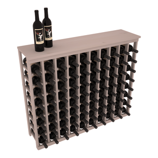 Elementcollection 10 Column Wood Wine Island Rack With Top Greywash Stained