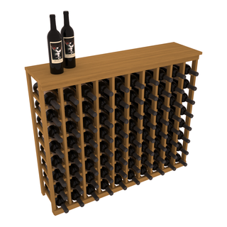 Elementcollection 10 Column Wood Wine Island Rack With Top Oak Stained