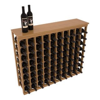 Elementcollection 10 Column Wood Wine Island Rack With Top Oak Stained