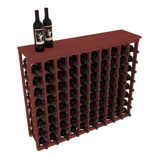 Elementcollection 10 Column Wood Wine Island Rack With Top Cherry Stained