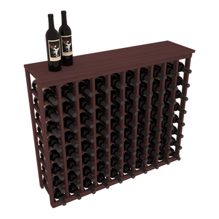 Elementcollection 10 Column Wood Wine Island Rack With Top Walnut Stained