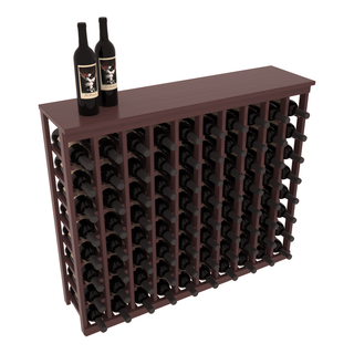 Elementcollection 10 Column Wood Wine Island Rack With Top Walnut Stained