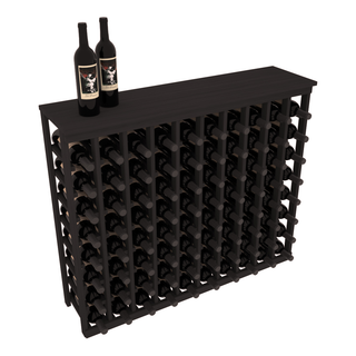 Elementcollection 10 Column Wood Wine Island Rack With Top Black Stained