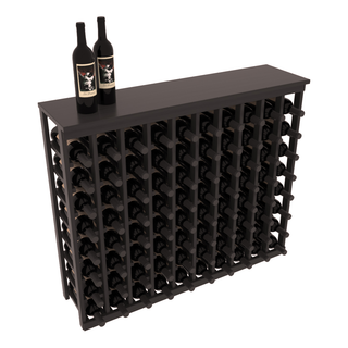 Elementcollection 10 Column Wood Wine Island Rack With Top Black Stained