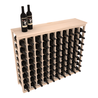 Elementcollection 10 Column Wood Wine Island Rack With Top Unstained Element Collection