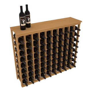 Elementcollection 10 Column Wood Wine Island Rack With Top Oak Stained