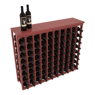 Elementcollection 10 Column Wood Wine Island Rack With Top Cherry Stained