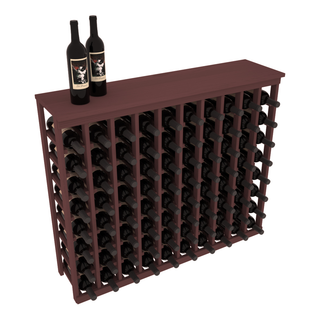 Elementcollection 10 Column Wood Wine Island Rack With Top Walnut Stained