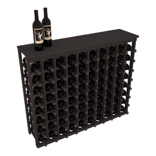 Elementcollection 10 Column Wood Wine Island Rack With Top Black Stained