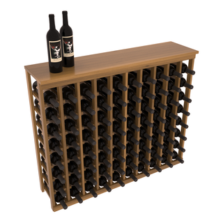 Elementcollection 10 Column Wood Wine Island Rack With Top Oak Stained