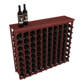 Elementcollection 10 Column Wood Wine Island Rack With Top Cherry Stained