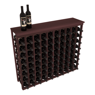 Elementcollection 10 Column Wood Wine Island Rack With Top Walnut Stained