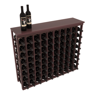 Elementcollection 10 Column Wood Wine Island Rack With Top Walnut Stained