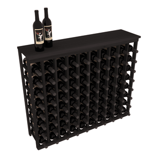 Elementcollection 10 Column Wood Wine Island Rack With Top Black Stained