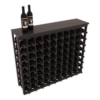 Elementcollection 10 Column Wood Wine Island Rack With Top Black Stained