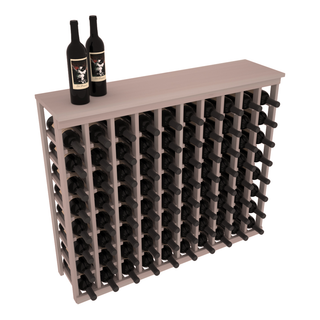 Elementcollection 10 Column Wood Wine Island Rack With Top Greywash Stained