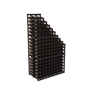 Elementcollection 10 Column Double Deep Waterfall Wood Wine Rack Black Stained
