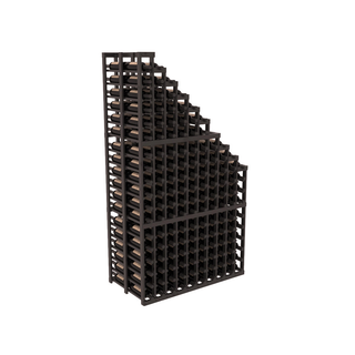Elementcollection 10 Column Double Deep Waterfall Wood Wine Rack Black Stained