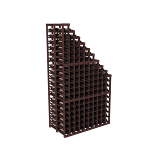 Elementcollection 10 Column Double Deep Waterfall Wood Wine Rack Walnut Stained