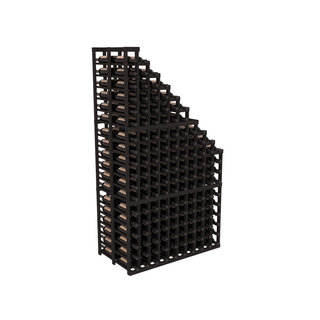 Elementcollection 10 Column Double Deep Waterfall Wood Wine Rack Black Stained