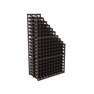 Elementcollection 10 Column Double Deep Waterfall Wood Wine Rack Black Stained