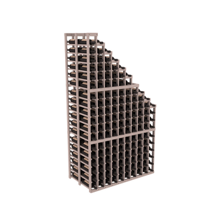 Elementcollection 10 Column Double Deep Waterfall Wood Wine Rack Greywash Stained