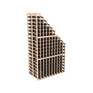 Elementcollection 10 Column Double Deep Waterfall Wood Wine Rack Unstained