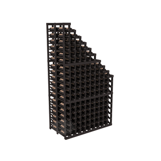 Elementcollection 10 Column Double Deep Waterfall Wood Wine Rack Black Stained