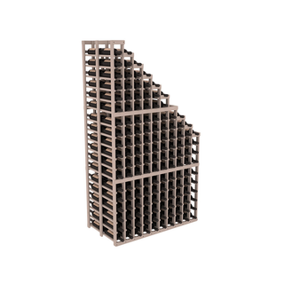 Elementcollection 10 Column Double Deep Waterfall Wood Wine Rack Greywash Stained