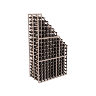 Elementcollection 10 Column Double Deep Waterfall Wood Wine Rack Greywash Stained