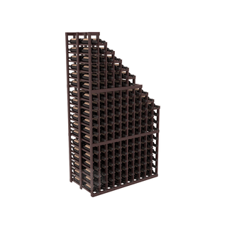 Elementcollection 10 Column Double Deep Waterfall Wood Wine Rack Walnut Stained