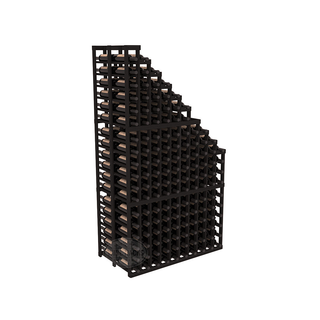 Elementcollection 10 Column Double Deep Waterfall Wood Wine Rack Black Stained