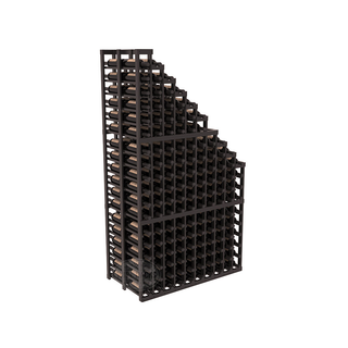 Elementcollection 10 Column Double Deep Waterfall Wood Wine Rack Black Stained
