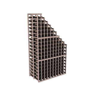 Elementcollection 10 Column Double Deep Waterfall Wood Wine Rack Greywash Stained