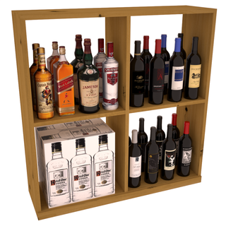 Elementcollection Liquor Solid Case Bin Oak Stained