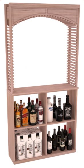 Elementcollection 35Ft Liquor Cellar Arch Case Bin Solid Top Combo Unstained Element Collection